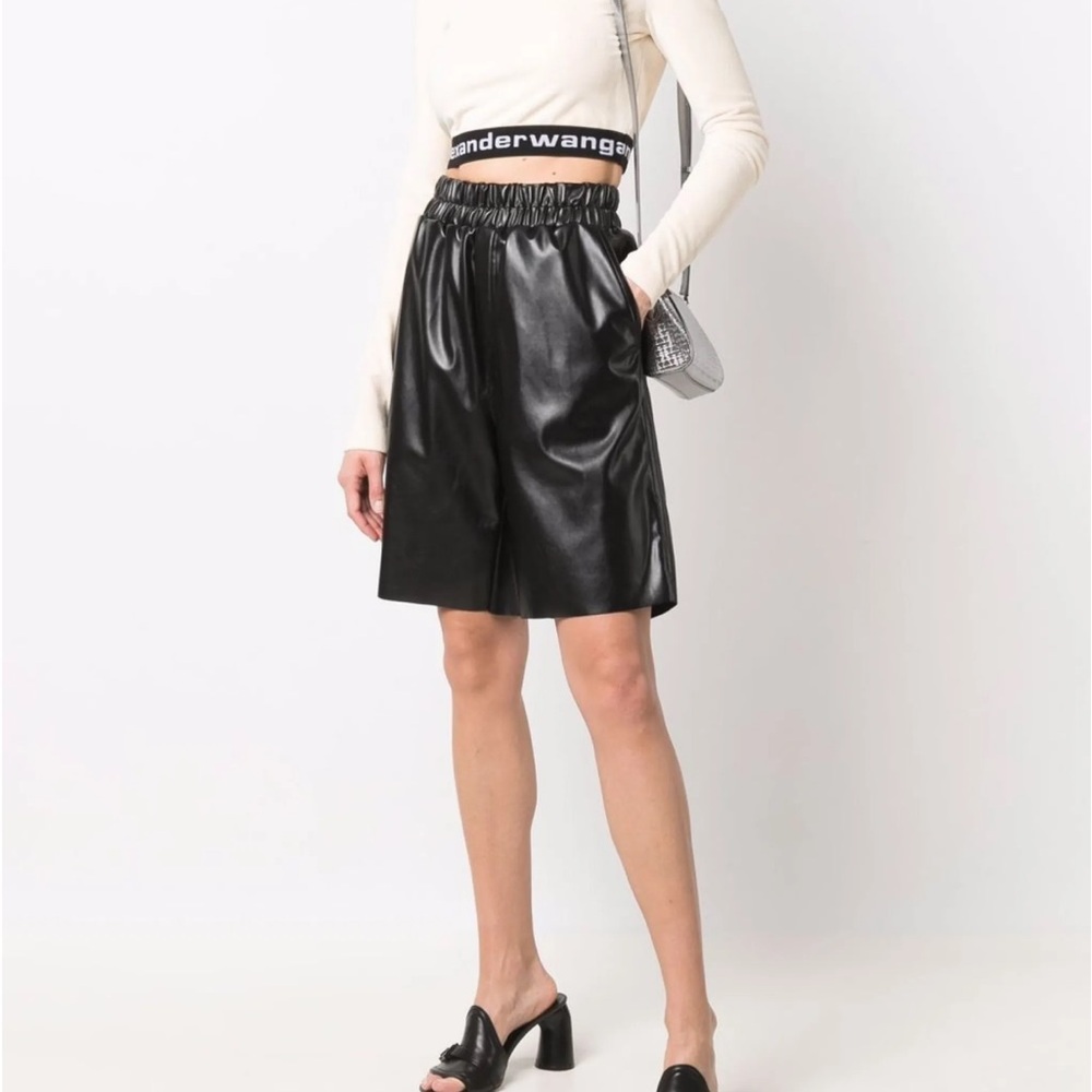 Alexander Wang Ivory Cropped Top with Logo Band - Picture 3 of 7
